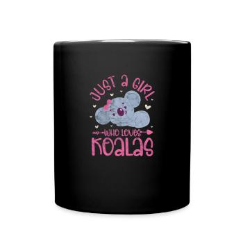 fille koala - Mug uni - noir - Devant