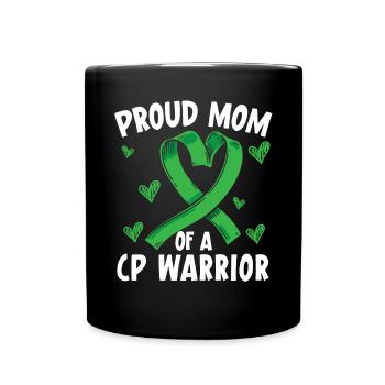 Fière maman d’une mère de paralysie cérébrale guerrière CP - Mug uni - noir - Devant