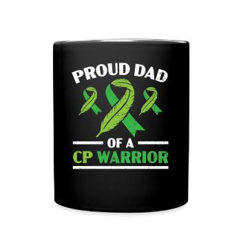 Fier père d’un père atteint de paralysie cérébrale guerrière CP - Mug uni - noir - Devant
