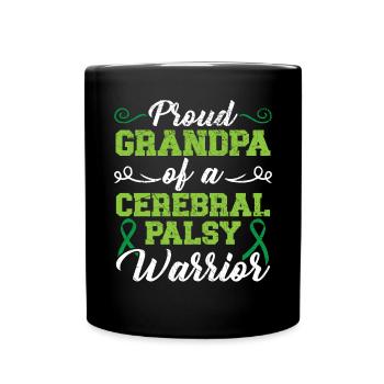 Stolzer Opa eines Zerebralparese-Kriegers Gramps - Tasse einfarbig - Schwarz - Vorne