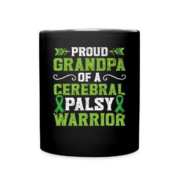Proud Grandpa Of A Cerebral Palsy Warrior Gramps - Full Colour Mug - black - Front