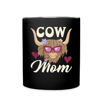 Cow Mom Heifer Cow Whisperer Cow Farming Farm - Full Colour Mug - black - Front
