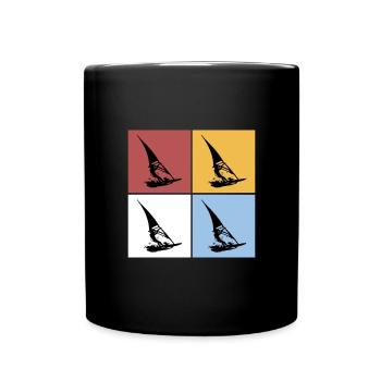 Carrés Planche à voile Vintage Rétro Planche à voile - Mug uni - noir - Devant