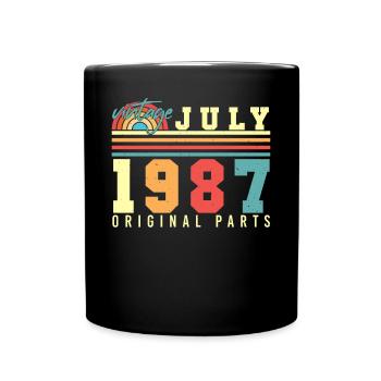 1987 Juli Geschenkidee - Tasse einfarbig - Schwarz - Vorne