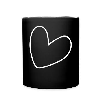 Cœur Blanc Simple - Mug uni - noir - Devant