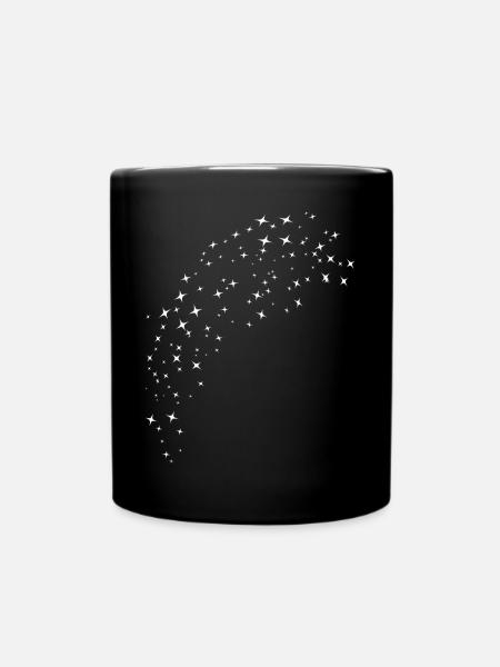 White starry sky - Full Colour Mug - black