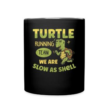 Turtle Running Team - Nous sommes lents comme la coquille - Mug uni - noir - Devant