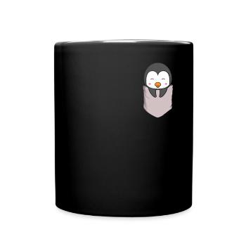 Pinguin Liebe Pocket Pinguine - Tasse einfarbig - Schwarz - Vorne