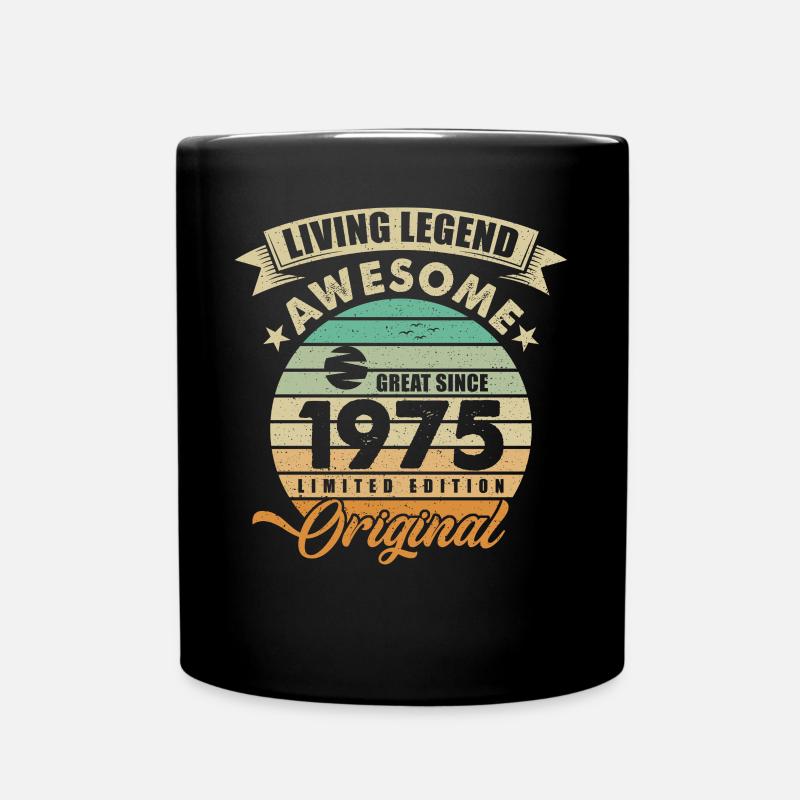 1975 Geburtstag Retro Orginal - Tasse einfarbig - Schwarz