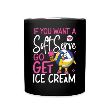 Volleyball Player Team Ice Cream - Tasse einfarbig - Schwarz - Vorne