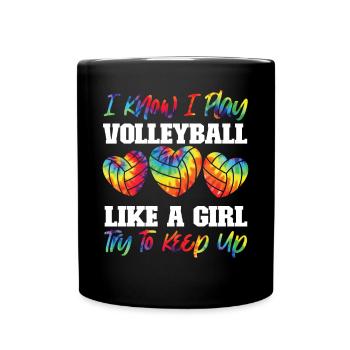 Joueuse de volleyball Team Girl Tie - Mug uni - noir - Devant