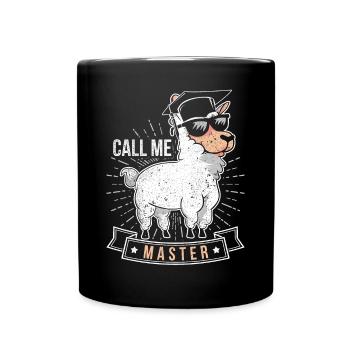 Vintage Call Me Master Saying for Master Graduate - Full Colour Mug - black - Front