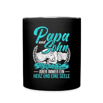 Vintage Papa Sohn Spruch Vater Sohn Partnerlook - Tasse einfarbig - Schwarz - Vorne