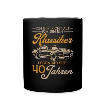 Vintage 40. Geburtstag Geschenk 40 Männer Klassike - Tasse einfarbig - Schwarz - Vorne