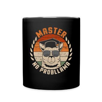 Vintage Master No Probllama For Master Graduate - Full Colour Mug - black - Front
