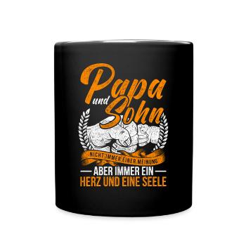 Vintage Papa Sohn Spruch Vater Sohn Partnerlook - Tasse einfarbig - Schwarz - Vorne
