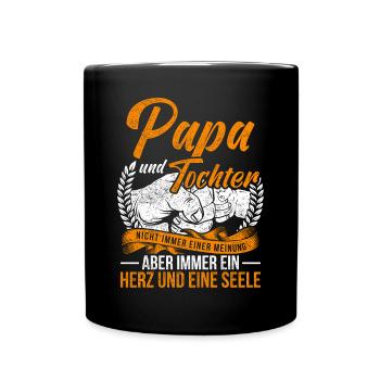 Vintage Papa Spruch Vater Tochter Partnerlook - Tasse einfarbig - Schwarz - Vorne