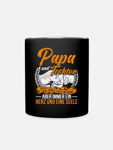 Vintage Papa Spruch Vater Tochter Partnerlook - Tasse einfarbig - Schwarz