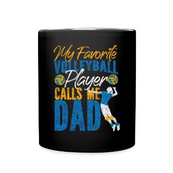 Volleyball Player Team Dad Father - Tasse einfarbig - Schwarz - Vorne