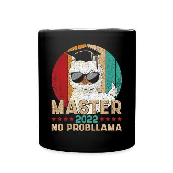 Vintage Master 2022 No Probllama Saying Master - Full Colour Mug - black - Front