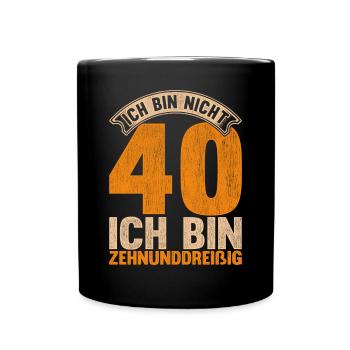 Geschenk 40 jährige Männer Vierzigster Geburtstag - Tasse einfarbig - Schwarz - Vorne