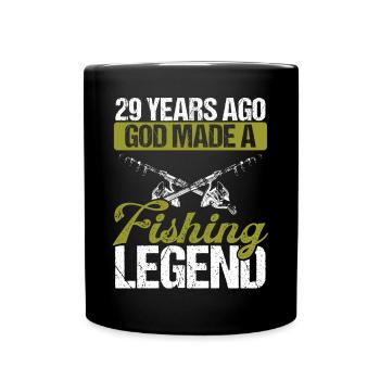 29 Year Old Fishing Legend Rod 29 Fisherman - Full Colour Mug - black - Front