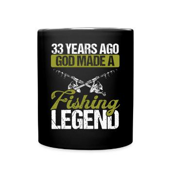 33 Year Old Fishing Legend Rod 33 Fisherman - Tasse einfarbig - Schwarz - Vorne