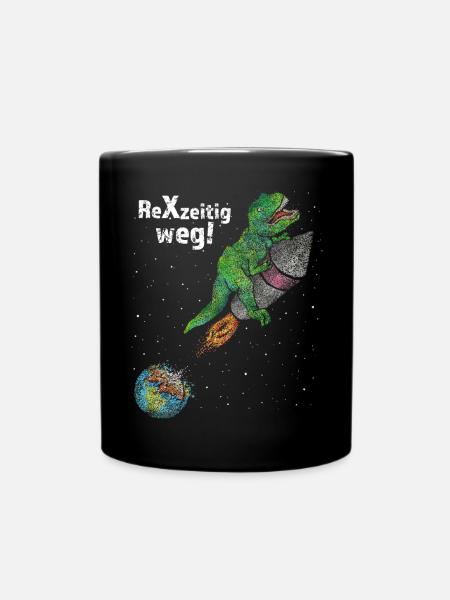 Klimaschutz Umwelt No Planet Dino T-Rex - Tasse einfarbig - Schwarz