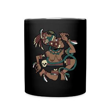 Coyolxauhqui Aztec Goddess Moon Goddess Maya Inca - Full Colour Mug - black - Front