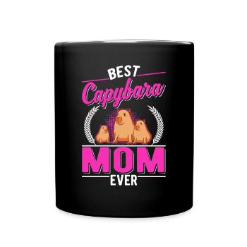 Best Capybara Mom Ever Wasserschwein Capibara - Full Colour Mug - black - Front