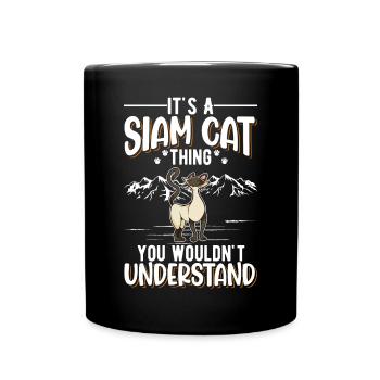 Siamkatzen Ding Siam Cat Siamesische Katze - Tasse einfarbig - Schwarz - Vorne