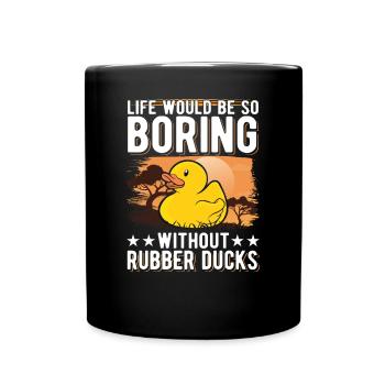 Canard en caoutchouc Cadeau Canard Grinçant Canard Bain Canard - Mug uni - noir - Devant