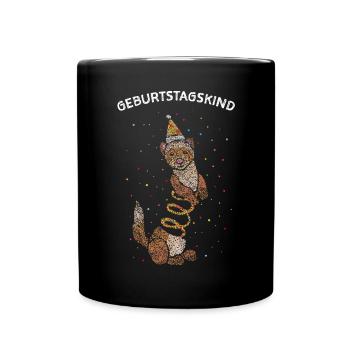 Geburtstagskind Frettchen Geburtstag - Tasse einfarbig - Schwarz - Vorne