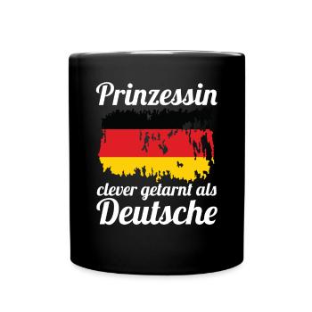 Prinzessin Deutscher Deutsches Deutschland - Tasse einfarbig - Schwarz - Vorne