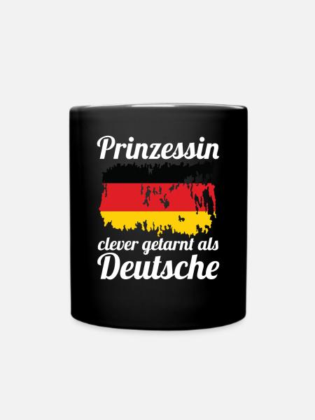 Prinzessin Deutscher Deutsches Deutschland - Tasse einfarbig - Schwarz