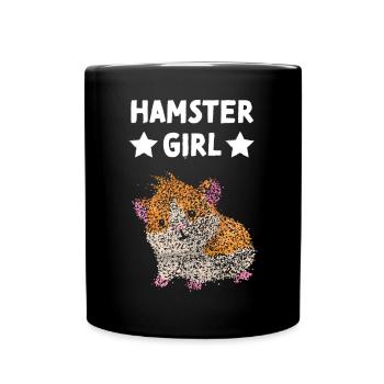 Hamster Girl Zwerghamster Goldhamster - Tasse einfarbig - Schwarz - Vorne