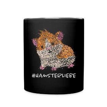 Hamsterliebe Hamster Goldhamster Nager - Tasse einfarbig - Schwarz - Vorne