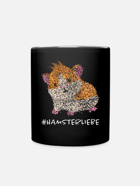 Hamsterliebe Hamster Goldhamster Nager - Tasse einfarbig - Schwarz