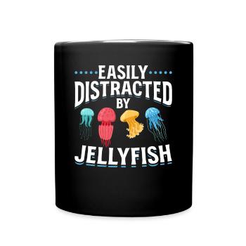 Méduses, que j’ai facilement distraites des méduses - Mug uni - noir - Devant