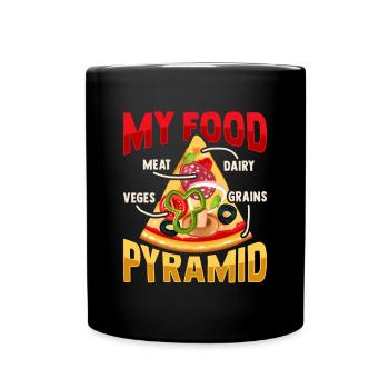 Pizza slice Food pyramid Pizza lovers - Full Colour Mug - black - Front