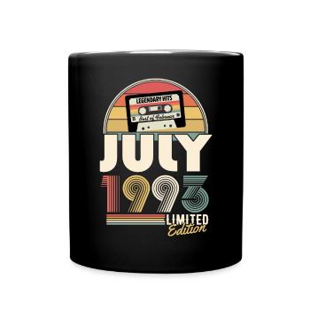 July 1993 Vintage Birthday Gift - Full Colour Mug - black - Front