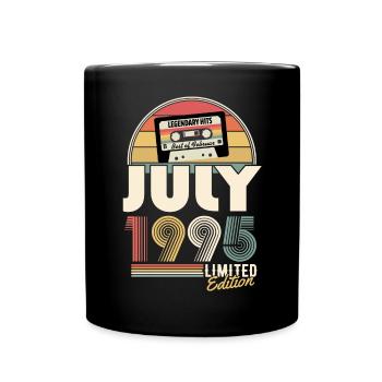 Juli 1995 Vintage Jahrgang Geburtstag Geschenk - Tasse einfarbig - Schwarz - Vorne
