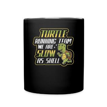 Turtle Running Team - Nous sommes lents comme la coquille - Mug uni - noir - Devant