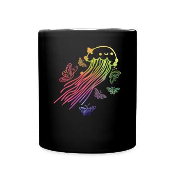 Jellyfish Butterflies Jellyfish Lover Jellyfish - Full Colour Mug - black - Front