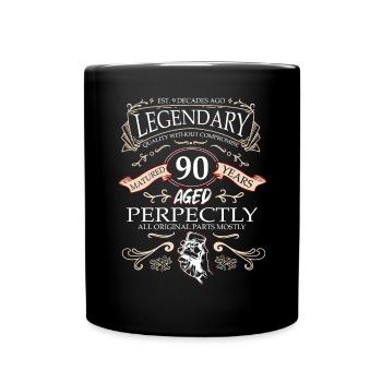Vintage Legendary - Aged perfectly 90th birthday - Full Colour Mug - black - Front
