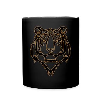 Tiger Motiv - Tasse einfarbig - Schwarz - Vorne