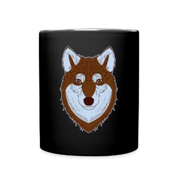 Siberian Husky - Tasse einfarbig - Schwarz - Vorne
