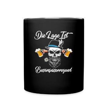 Die Lage ist besäufniserregend Bier - Tasse einfarbig - Schwarz - Vorne