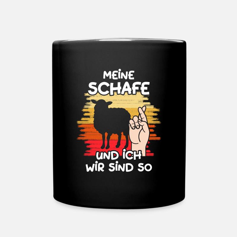 Meine Schafe Und Ich Wir Sind So Landwirt Schäfer - Tasse einfarbig - Schwarz