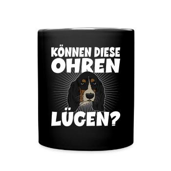 Können Diese Ohren Lügen? für einen Basset Hound - Tasse einfarbig - Schwarz - Vorne